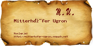 Mitterhöfer Ugron névjegykártya